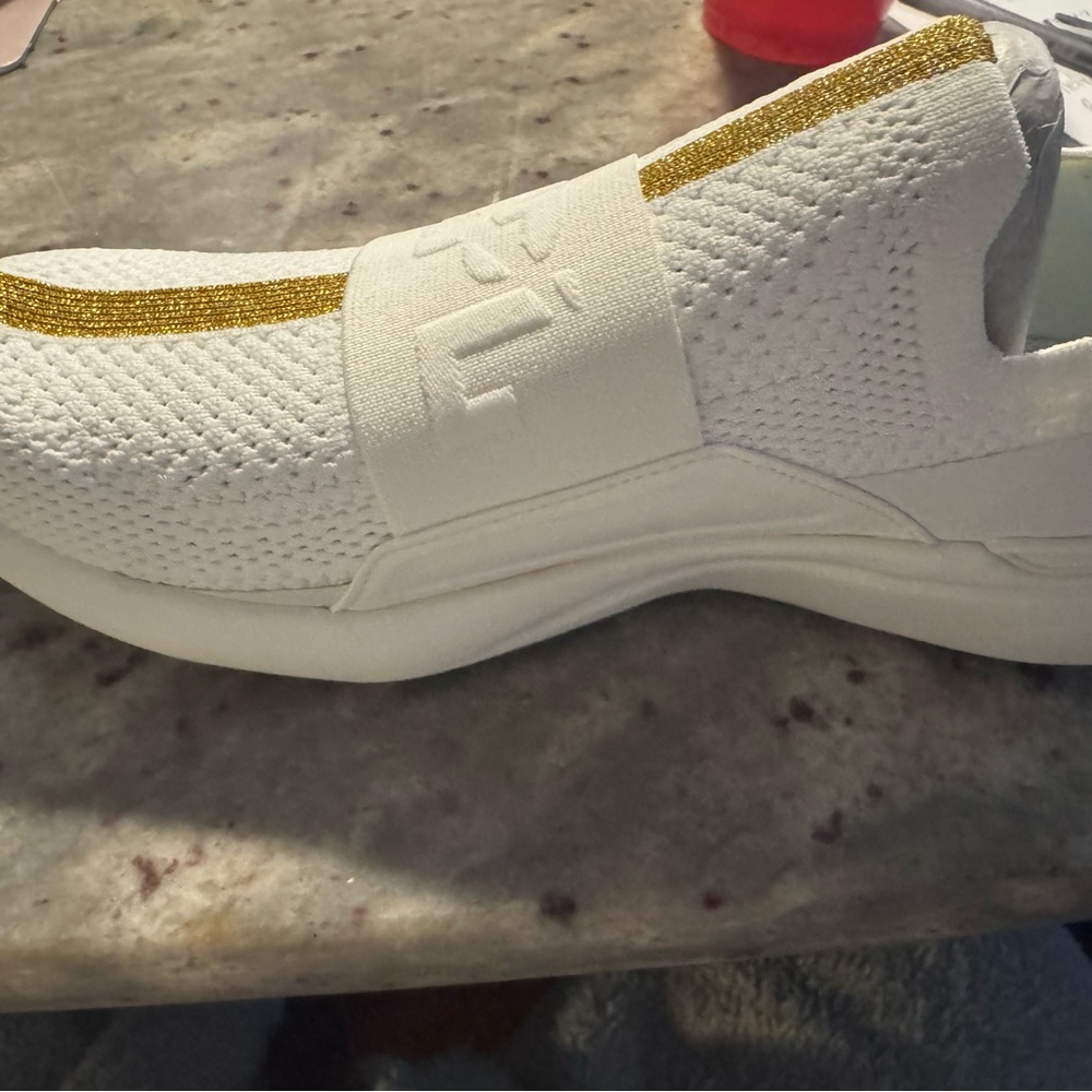 APL Ivory and Gold TechLoom Bliss Sneakers - Picture 3 of 10